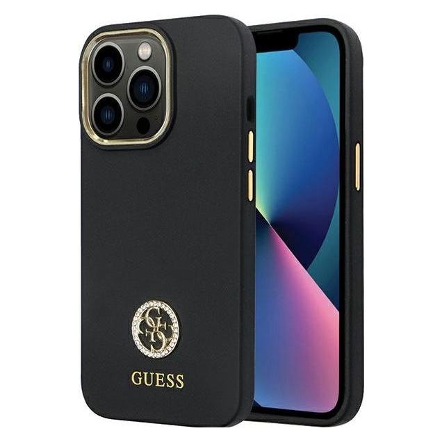 Guess GUHCP13LM4DGPK iPhone 13 Pro / 13 6.1" czarny/black hardcase Silicone Logo Strass 4G (Apple iPhone 13, Apple iPhone 13 Pro) (GUE003041-0)