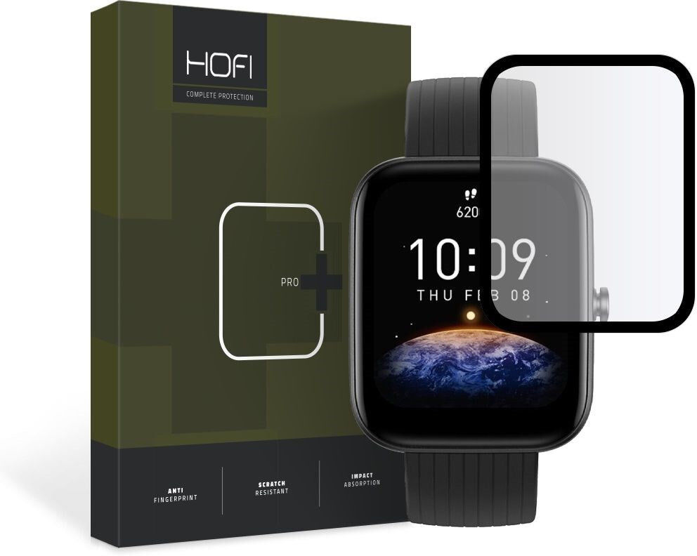 Amazfit Bip 3 / 3 Pro Hofi Hybrid Pro+ Beskyttelsesglas - Gennemsigtig / Sort