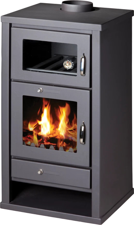 Victoria Deluxe F Kaminofen - 11,30 kW, Backfach, kompakt, effizient & modern