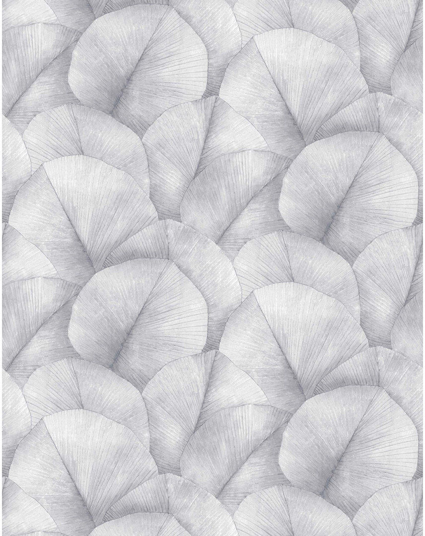 Marlow Home Co. Amariyana Collection Repeatable Palm 4 Mural 212Cm Silver/Grey 270cm L