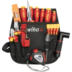 Wiha Werkzeug Set Elektriker gemischt, 18-teilges Set mit Gürteltasche - 44574
