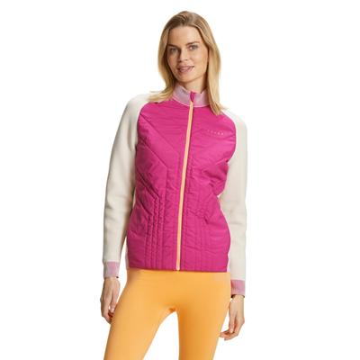 Strickjacke FALKE "FALKE Jacke", Damen, Gr. S, pink (off, weiß (2040)), Strickjacken Strickjacke