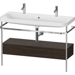 Duravit Happy D.2 Plus Möbelwaschtisch-Kombination HP4854O69690000 117,5x49cm, mit Metallkonsole, nussbaum gebürstet