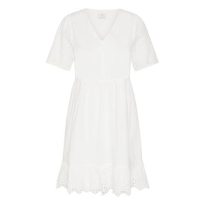 Midikleid KAFFE "Damen Kleid KAmolly", Damen, Gr. 38, N-Gr, weiß (chalk), Obermaterial: 100% Baumwolle CO., Kleider Midikleid