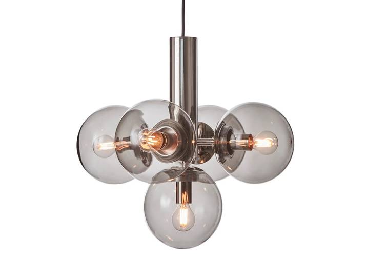 CO Bankeryd Avenue 43 Pendelleuchte Nickel rauchfarbenes Glas