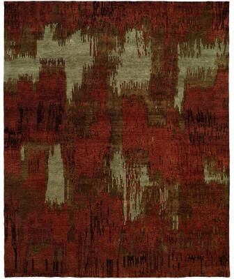 Natori KALATY Modern Red Hand-Knotted Wool Area Rug