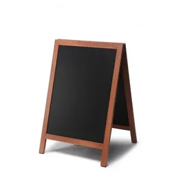 Kundenstopper Holz außen für Gastro, teakfarben, 55x85, Kundenstopper Tafel Restaurant Bistro Cafe Gastronomie