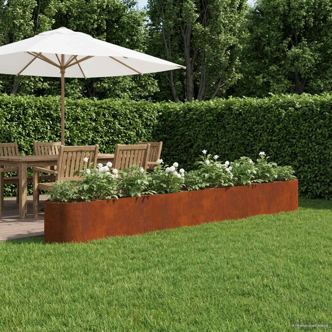 Brayden Studio Raised Garden Bed Weathering Steel 40cm H x 380cm W x 40cm D
