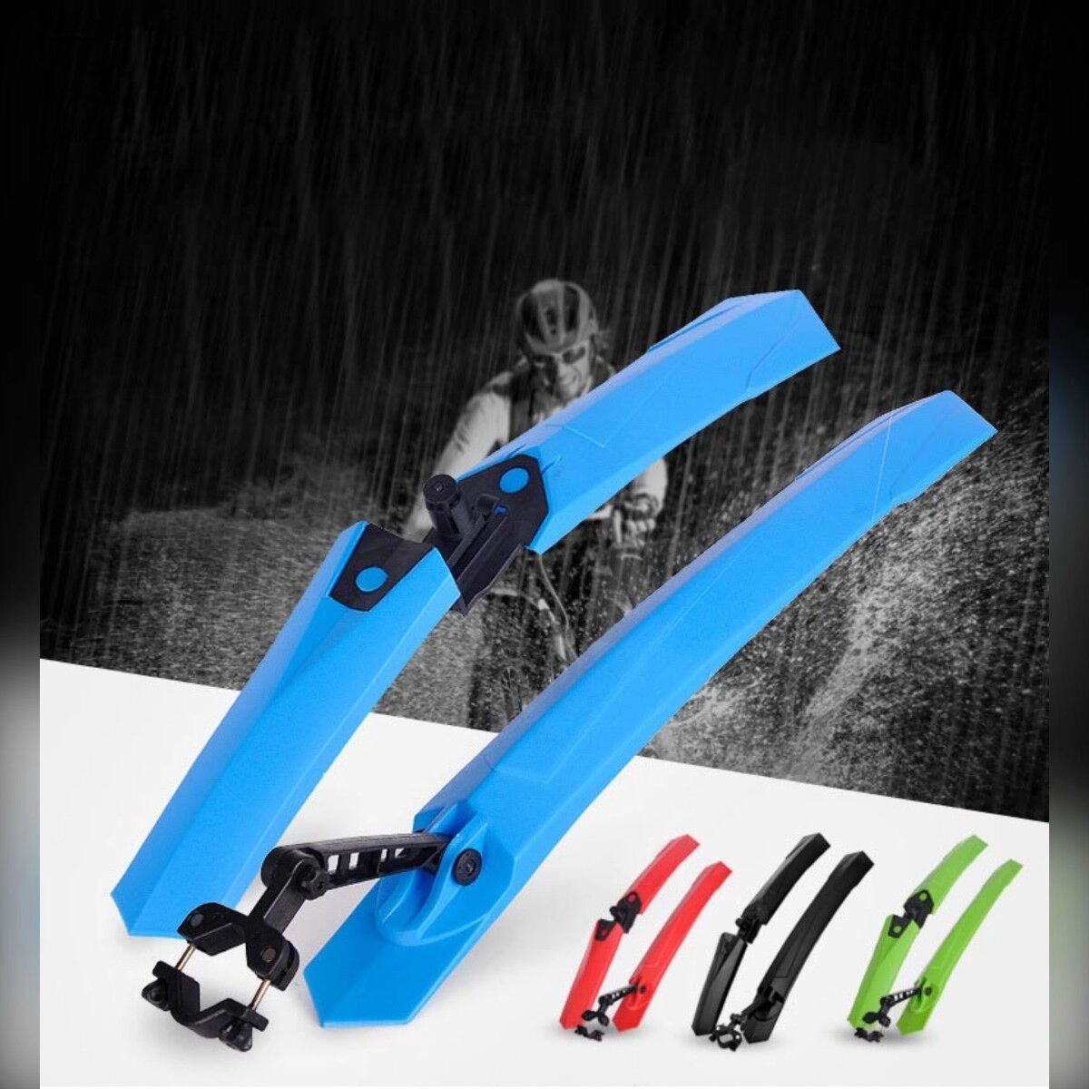 INF Garde-boue de vélo à dégagement rapide étendu : Protection supérieure contre les éclaboussures pour VTT et vélos pliants Gris