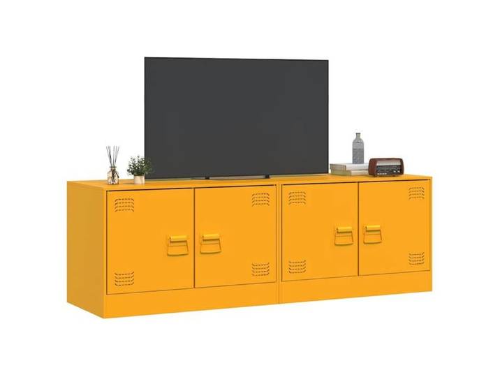 Armoires de Télévision - Jaune - Meubles Télé - 2 pcs - POUR SALON - jaune moutarde 67x39x44 cm acier T3504