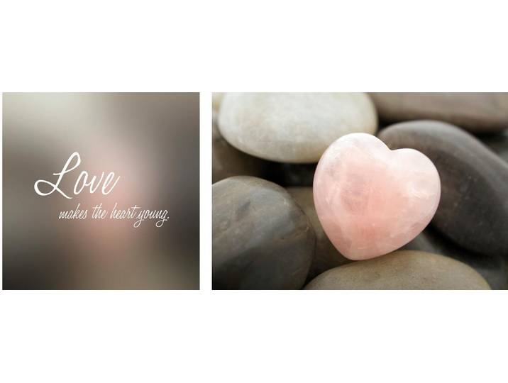 Leinwandbild QUEENCE Love , rosa (farbe bild(er): rosa), B:100cm H:40cm T:2cm, Canvas, Holzrahmen, Bilder, Leinwandbild, Premium-Leinwandstoff, Handarbeit aus Deutschland, Spruch, 2er Set
