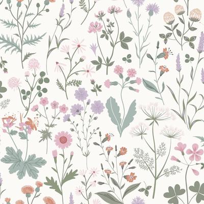 ESTA Home Letitia Purple Summer Meadows Wallpaper