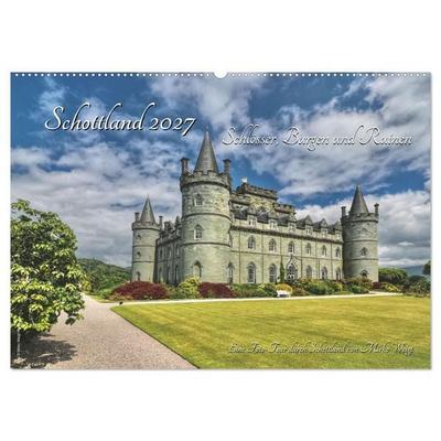 Schottland 2027 Schlösser, Burgen und Ruinen (Wandkalender 2027 DIN A2 quer), CALVENDO Monatskalender