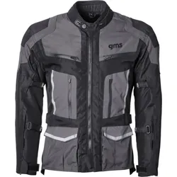 GMS-Moto Tigris, Textiljacke wasserdicht - Schwarz/Grau - 8XL