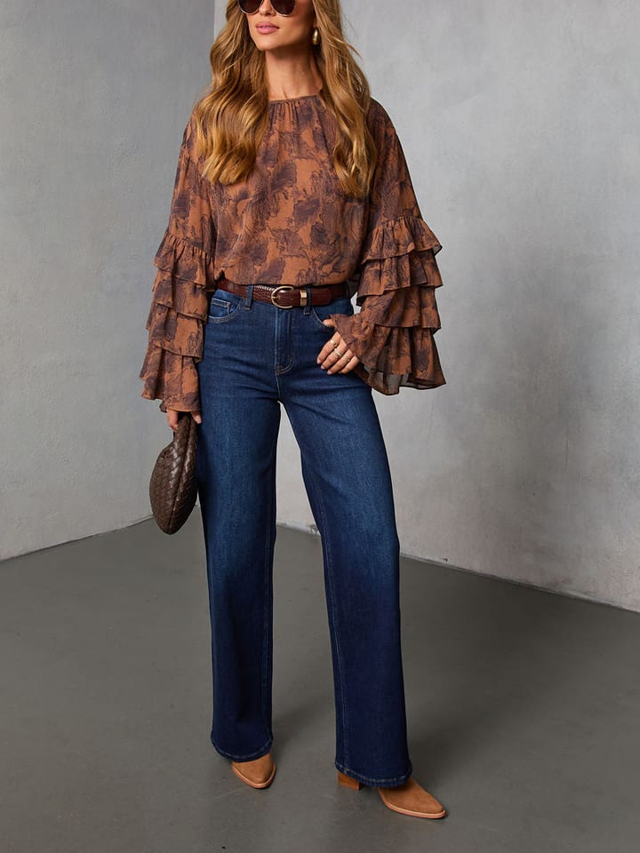 LA Angels Bluse in Hellbraun - S