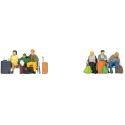 NOCH 15213 H0 Sitzende Reisende Figuren-Set, handbemalt, Spur H0 1:87