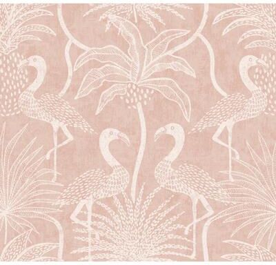 A-Street Prints Biscayne Coral Flamingo Beach Wallpaper