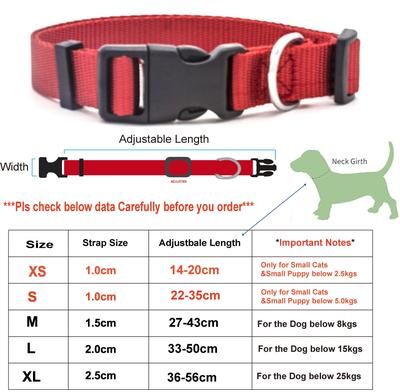 Uplift Treasures Adjustable Nylon Pet Collar For Dogs And Cats collar red xs 5.517.87 In Smallest