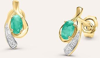Stroili Orecchini Lobo Charlotte Oro Bicolore Smeraldo Diamante Collezione: Charlotte Bicolore