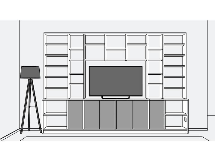 Meuble TV avec casier adapté pour votre télévision Mélaminé premium Noir