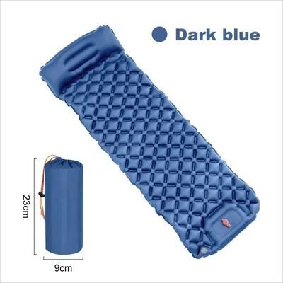 Uplifted Finds Ultralight Outdoor Camping Air Mattress Portable Inflatable Sleeping Pad With Built in Pump & Pillow dark Blue