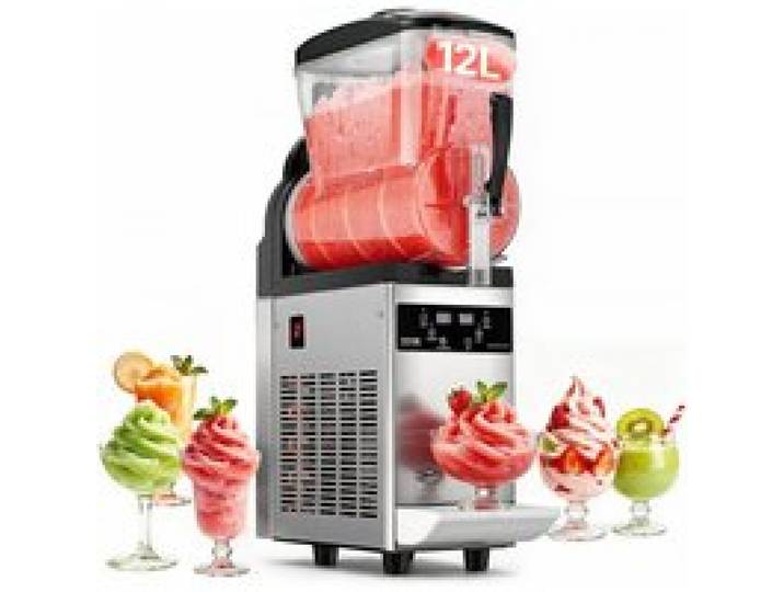 VEVOR kommerzielle Slusheis Maschine 12 L Einzeltank-Maschine für gefrorene Getränke, 48 Tassen Edelstahl Slush-Eismaschine mit elektronischem Tastenfeld Softeis Maker für Partys Restaurants Cafés