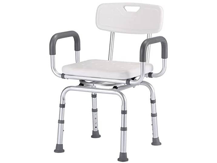 IXMLDAXD Der Stuhl, 360° Swivel Shower Chair for Elderly - Adjustable Heavy Duty Non-Slip Bath Seat with Safety Rails