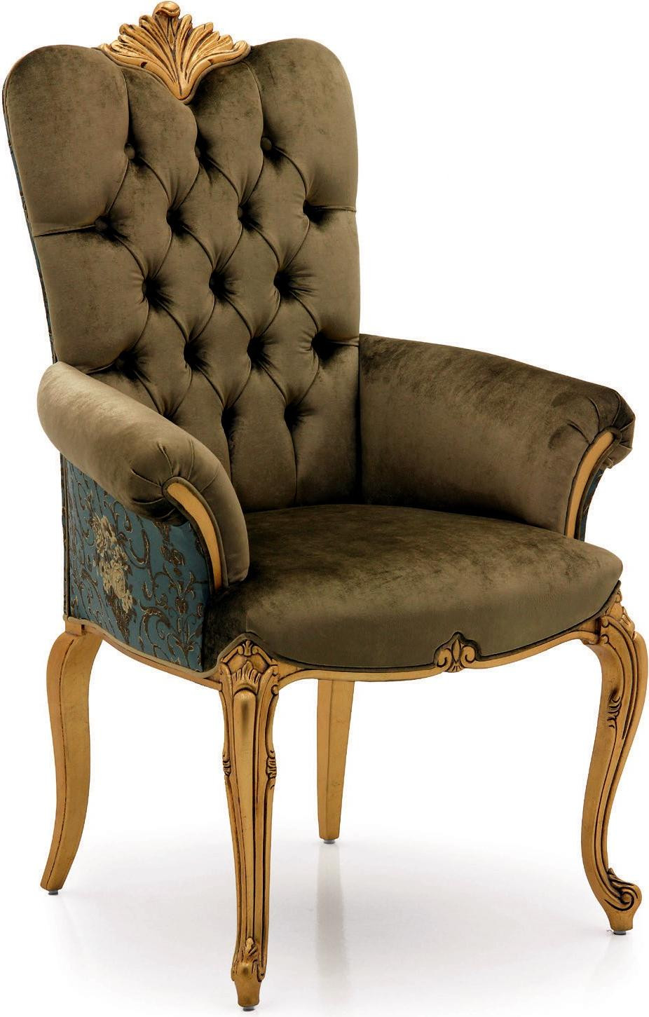 Art Deco houten eetkamerstoel met armleuningen