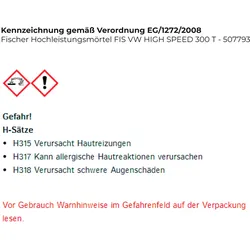 Fischer Hochleistungsmörtel FIS VW HIGH SPEED 300 T - 507793