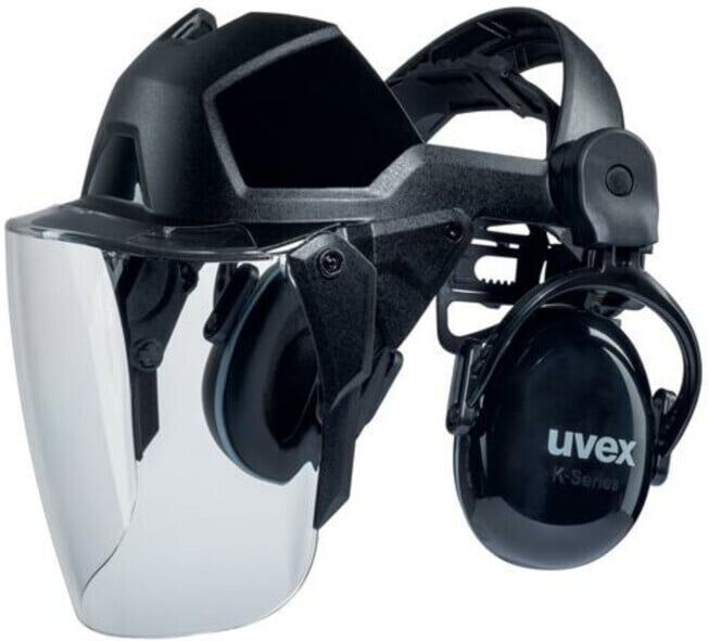 uvex visor pheos faceguard, incolore, visière en polycarbonate UV400 avec protection auditive (9790212)
