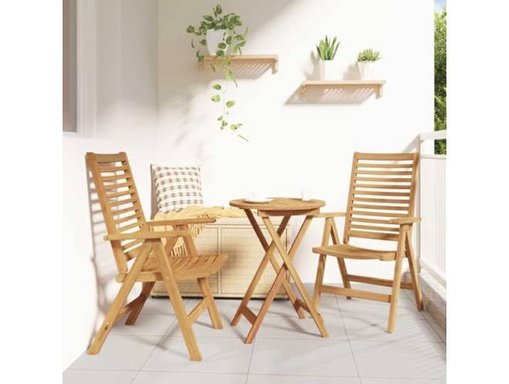 HPUYRFG Stuhl 2 STK. Braun Massivholz Teak Umwandelbar Klappbar, platzsparend, wetterbeständig, modernes Design, langlebiges Teakholz