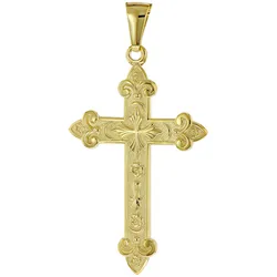 trendor 51998 Kreuz-Anhänger Gold 585 (14 Karat) 40 x 27 mm