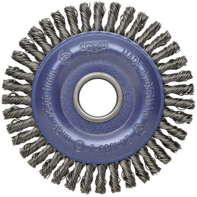 Brosse ronde D.125mm fil épaisseur 0,35mm fil acier 6mm 12500min-¹ OSBORN (9502626311)