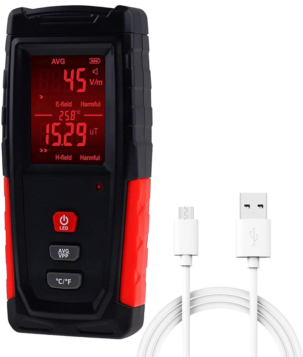 K2 EMF Meter Geigerteller voor Ghost Hunting in zwart en rood