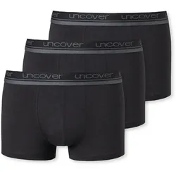 UNCOVER by SCHIESSER Herren Shorts 3er Pack - Serie "Uncover", Unterhose Schwarz / L