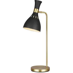 Elstead Lighting, Tischlampe, Joan Tischleuchte E27 Mitternachtsschwarz, brüniertes Messing (E27)