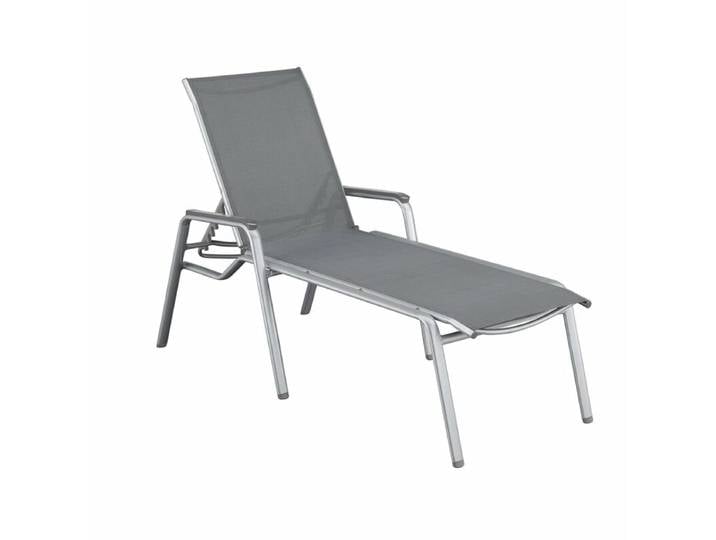 Kettler Cirrus Stapelliege, Komforthöhe - Aluminium silber Geradlinig &amp; pur Komforthöhe, stapelbar, verstellbare Rückenlehne
