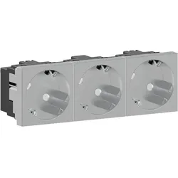 GGK 6976 Steckdose 3-fach Winkel M45-3W-9006, 45x45mm erhöhter Berührungsschutz, alu M45-3-Steckdose M453Steckdose