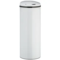 Relaxdays Sensor Mülleimer 50l weiß Weiß,Schwarz