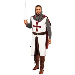 Ritter-Kostüm "Galahad" für Herren, weiß/bordeaux