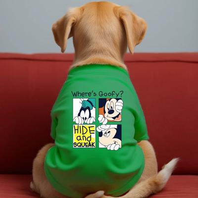 Uplift Picks Where's Goofy Printed Pet T Shirt Soft Breathable Dog And Cat Clothing green m