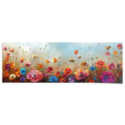 Poster REINDERS "Blumenfeld", bunt (farbe bild(er): mehrfarbig), B:158cm H:53cm T:0,1cm, Bilder, Poster, Wohnzimmer - Mehrfarbig - 170 gr. Papier - Blumen, Pflanzen -158x53cm