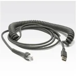 Zebra USB-Kabel, 2,7m, gedreht USB-Kabel (Typ A): 2,7m, gedreht, Kabelcode U12, Barcode Scanner Zubehör
