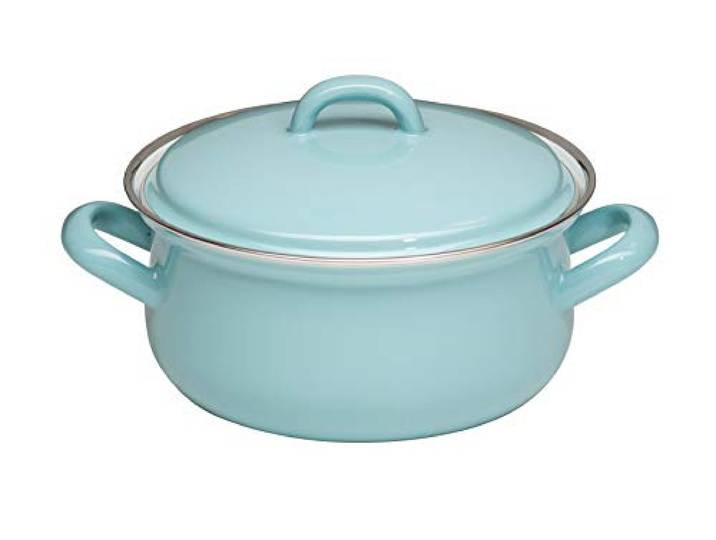 Riess, 0611-109, Topf mit Deckel Ø 18cm, NATURE GREEN LIGHT, Emaille, Vol. (rec.): 1,1 Liter, Made in Österreich, LBH: 22,5x17,7x12,1cm, 0,903kg, Induktionskocher kompatibel, Gasherd geeignet