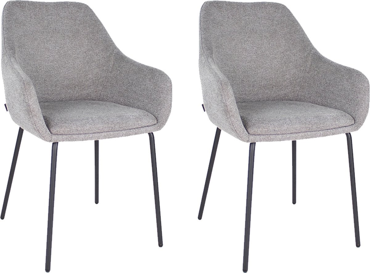 Set van 2 Kick eetkamerstoelen Guus - Donkergrijs - Kick Collection