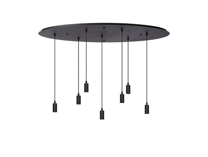 Lampe suspendue à 7 sources lumineuses en métal noir