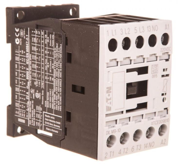 Eaton Contactor 3-polig 380 V / 400 V 4 kW 1 S 220 V DC gelijkstroomaangedreven met schroefklemmen