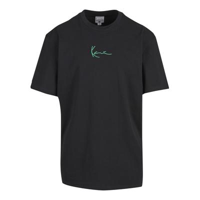 T-Shirt KARL KANI "Karl Kani Karl Kani Small Signature Green Logo", Herren, Gr. L, schwarz, 100% Baumwolle, bedruckt, oversize, Rundhals, Shirts T-Shirt