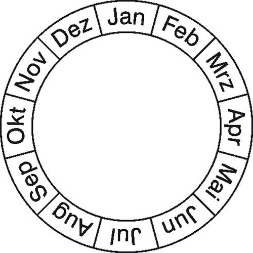 SafetyMarking 30.0814 Monatsplakette Januar - Dezember Weiß Folie selbstklebend (Ø) 40mm 40mm 8St.
