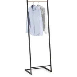 Minimalistischer Kleiderständer aus Metall und Holz – 50 × 40 × 160 cm – Schwarz